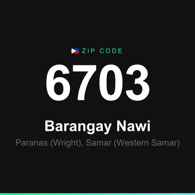 Shareable ZIP code 6703 card for Barangay Nawi