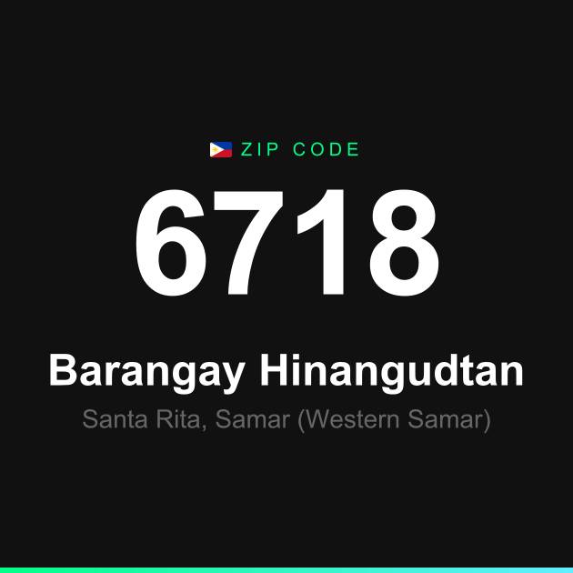 Shareable ZIP code 6718 card for Barangay Hinangudtan