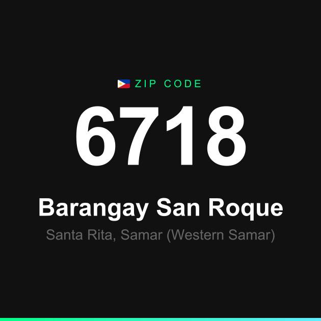 Shareable ZIP code 6718 card for Barangay San Roque