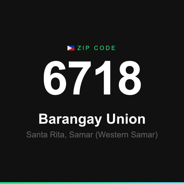 Shareable ZIP code 6718 card for Barangay Union