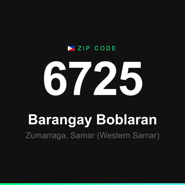 Shareable ZIP code 6725 card for Barangay Boblaran