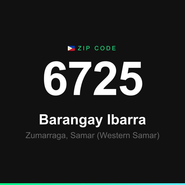 Shareable ZIP code 6725 card for Barangay Ibarra