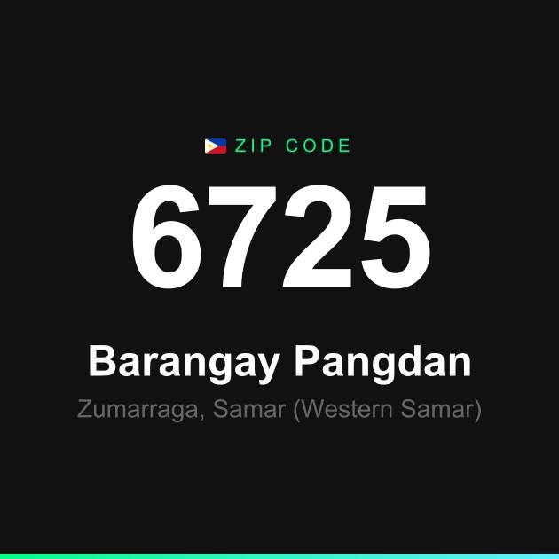 Shareable ZIP code 6725 card for Barangay Pangdan