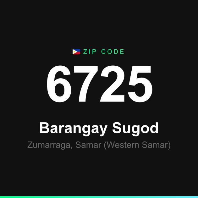 Shareable ZIP code 6725 card for Barangay Sugod