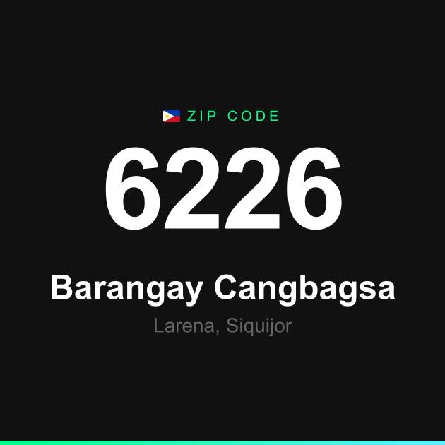 Shareable ZIP code 6226 card for Barangay Cangbagsa