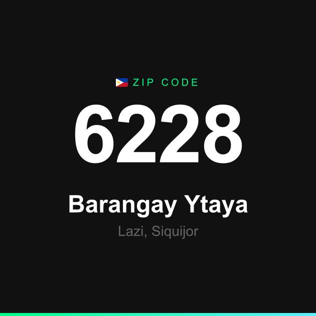 Shareable ZIP code 6228 card for Barangay Ytaya
