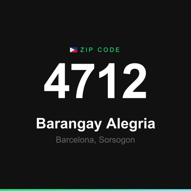 Shareable ZIP code 4712 card for Barangay Alegria