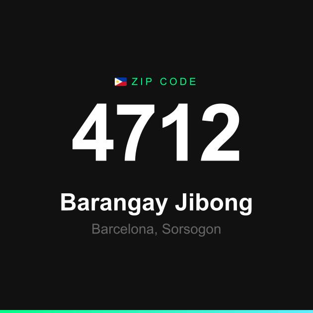 Shareable ZIP code 4712 card for Barangay Jibong