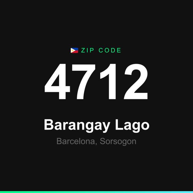 Shareable ZIP code 4712 card for Barangay Lago
