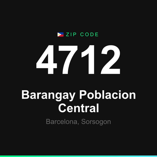 Shareable ZIP code 4712 card for Barangay Poblacion Central