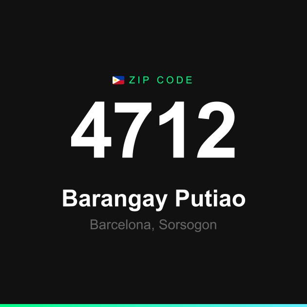 Shareable ZIP code 4712 card for Barangay Putiao