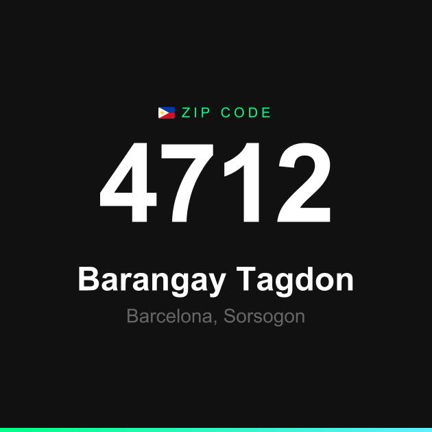 Shareable ZIP code 4712 card for Barangay Tagdon