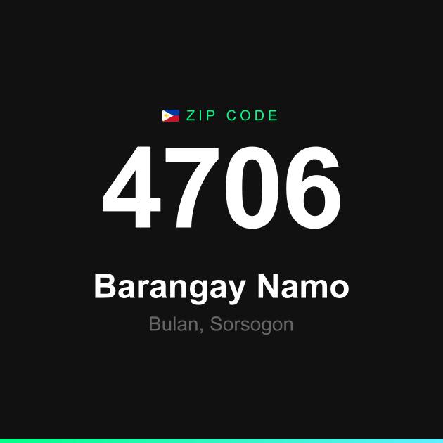 Shareable ZIP code 4706 card for Barangay Namo