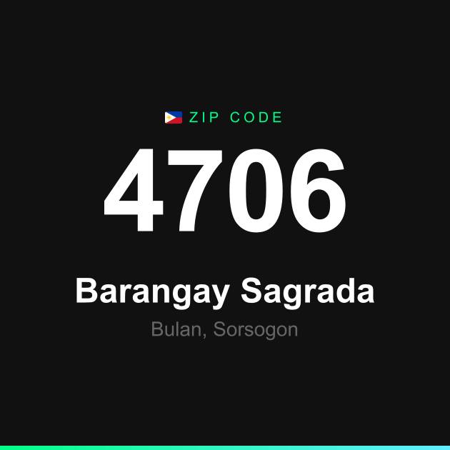 Shareable ZIP code 4706 card for Barangay Sagrada