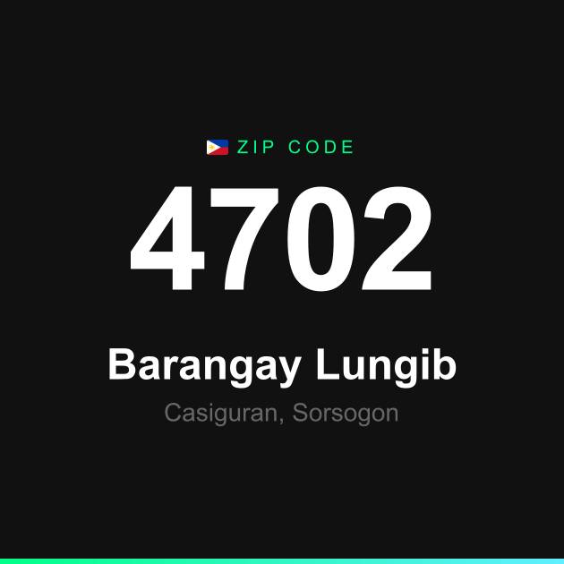Shareable ZIP code 4702 card for Barangay Lungib