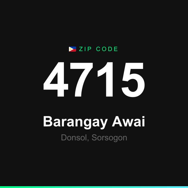 Shareable ZIP code 4715 card for Barangay Awai