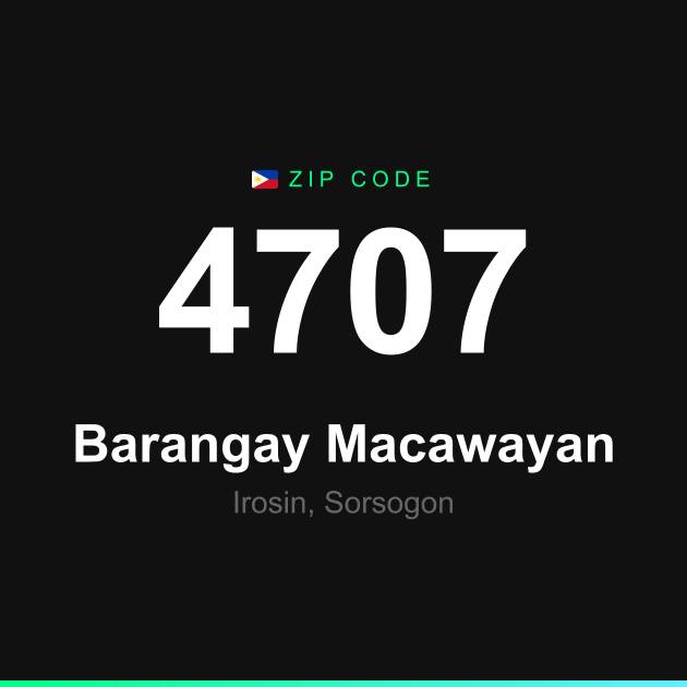 Shareable ZIP code 4707 card for Barangay Macawayan