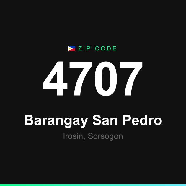 Shareable ZIP code 4707 card for Barangay San Pedro