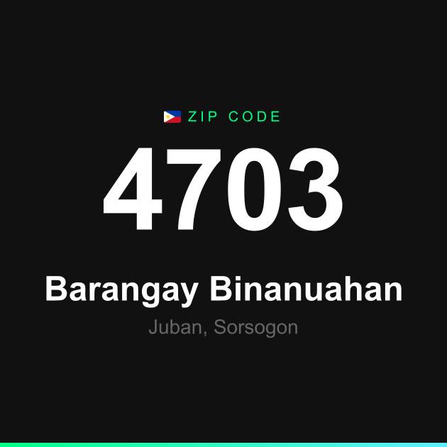 Shareable ZIP code 4703 card for Barangay Binanuahan