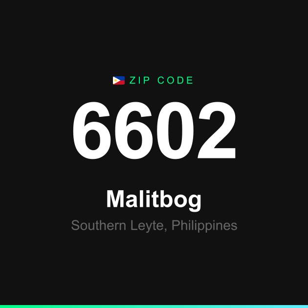 Shareable ZIP code 6602 card for Malitbog