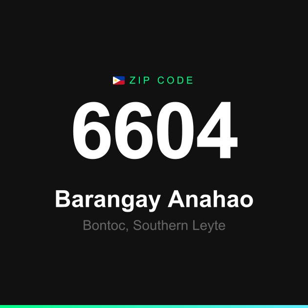 Shareable ZIP code 6604 card for Barangay Anahao