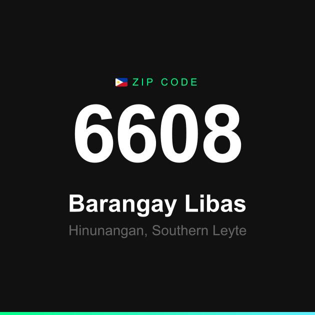 Shareable ZIP code 6608 card for Barangay Libas