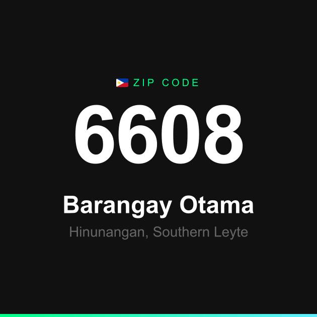 Shareable ZIP code 6608 card for Barangay Otama