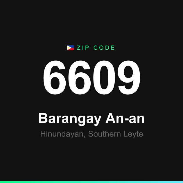 Shareable ZIP code 6609 card for Barangay An-an