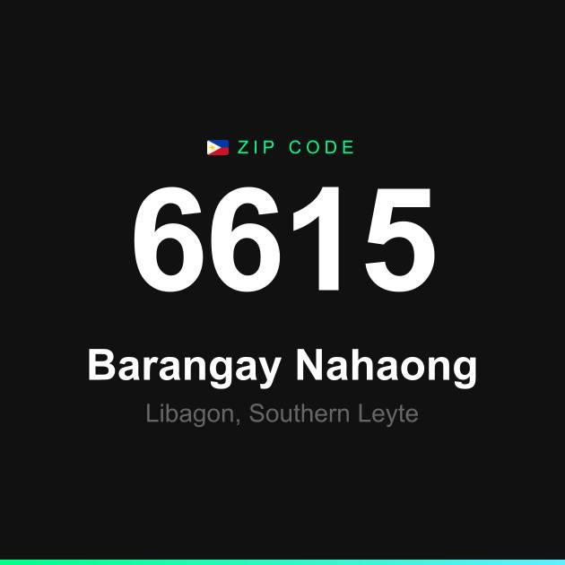Shareable ZIP code 6615 card for Barangay Nahaong