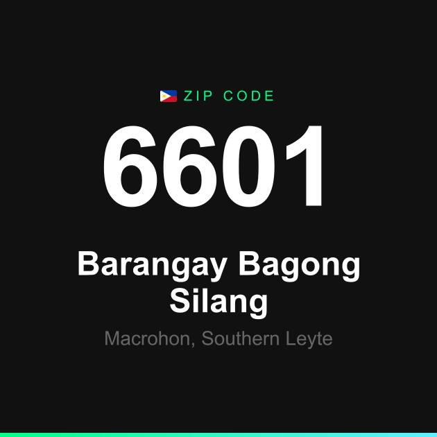 Shareable ZIP code 6601 card for Barangay Bagong Silang