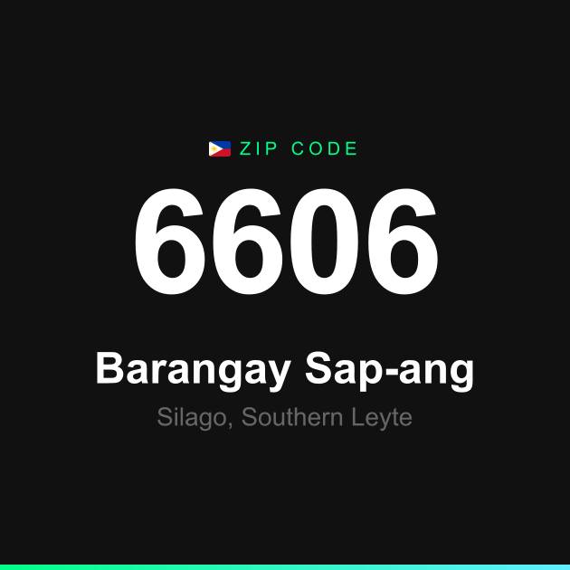 Shareable ZIP code 6606 card for Barangay Sap-ang
