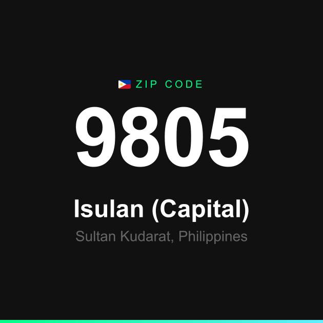 Shareable ZIP code 9805 card for Isulan (Capital)