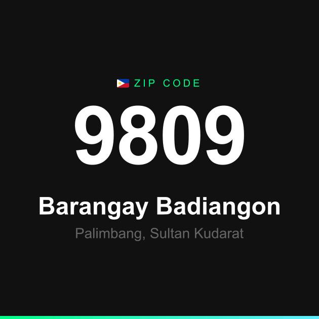 Shareable ZIP code 9809 card for Barangay Badiangon
