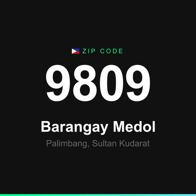 Shareable ZIP code 9809 card for Barangay Medol