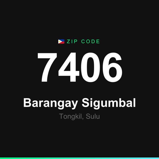 Shareable ZIP code 7406 card for Barangay Sigumbal