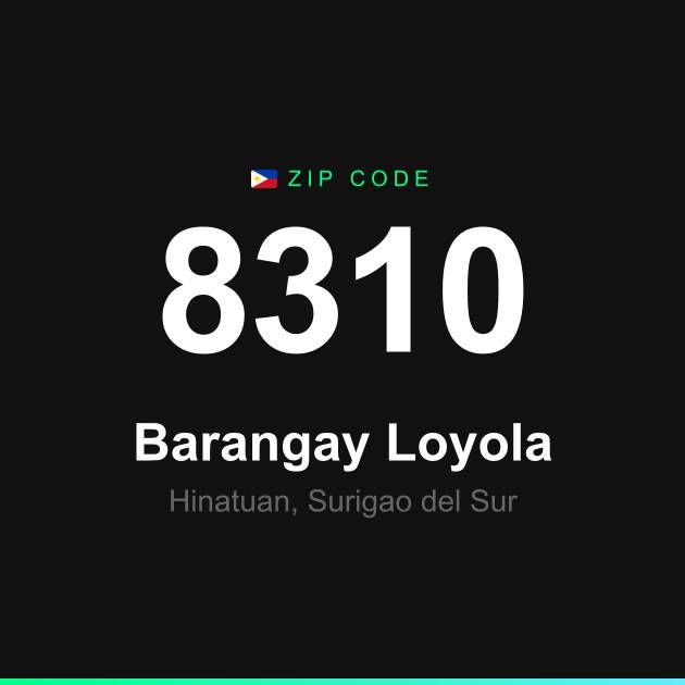 Shareable ZIP code 8310 card for Barangay Loyola