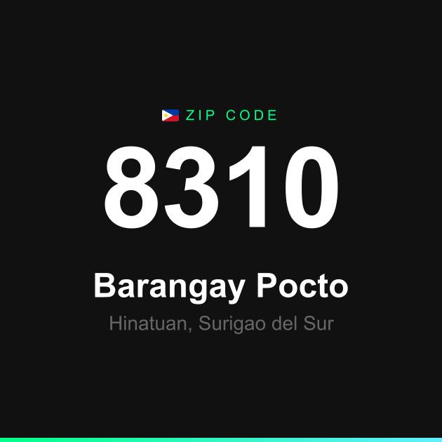Shareable ZIP code 8310 card for Barangay Pocto
