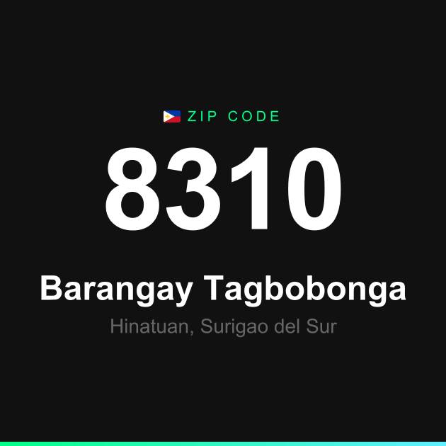 Shareable ZIP code 8310 card for Barangay Tagbobonga