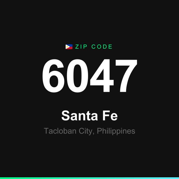 Shareable ZIP code 6047 card for Santa Fe
