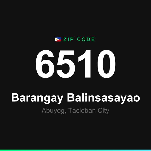Shareable ZIP code 6510 card for Barangay Balinsasayao