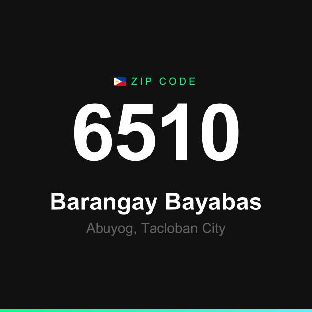 Shareable ZIP code 6510 card for Barangay Bayabas