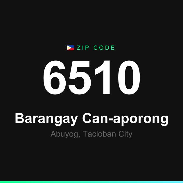 Shareable ZIP code 6510 card for Barangay Can-aporong
