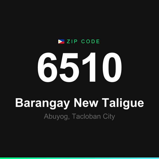 Shareable ZIP code 6510 card for Barangay New Taligue
