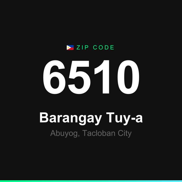 Shareable ZIP code 6510 card for Barangay Tuy-a