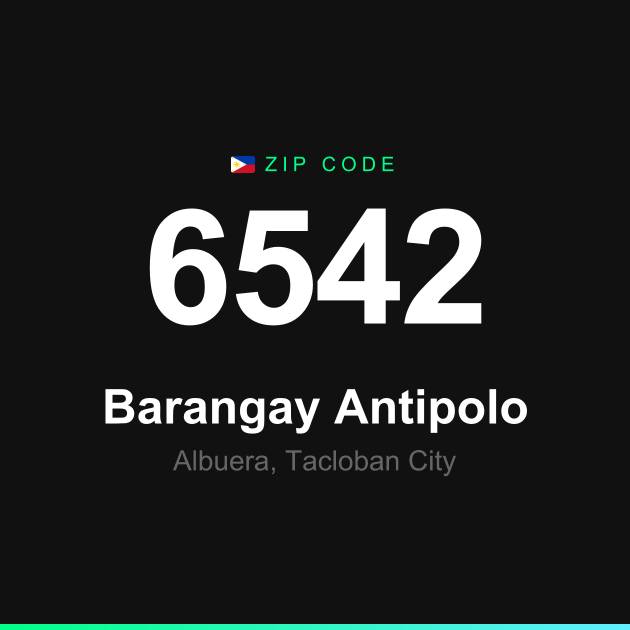 Shareable ZIP code 6542 card for Barangay Antipolo