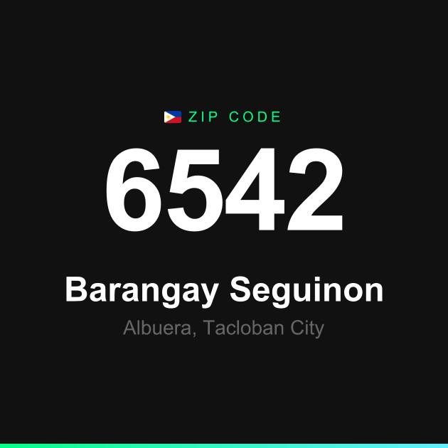 Shareable ZIP code 6542 card for Barangay Seguinon