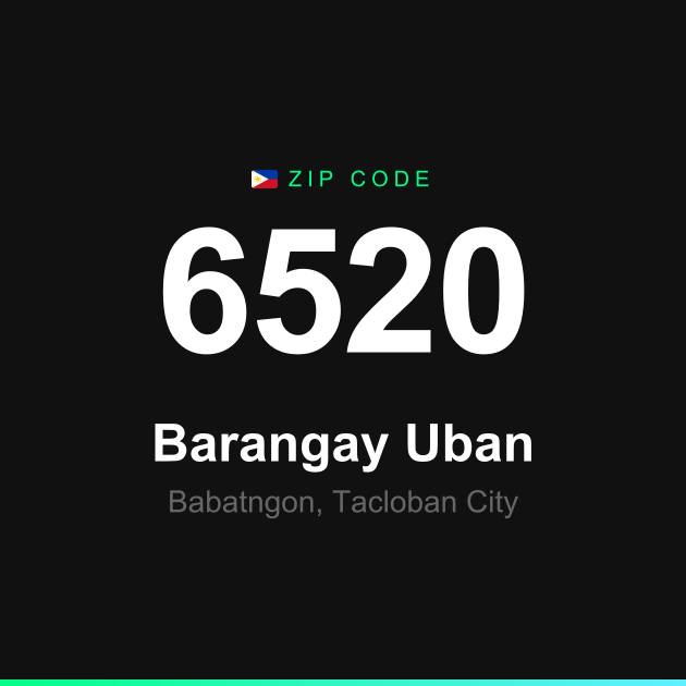 Shareable ZIP code 6520 card for Barangay Uban