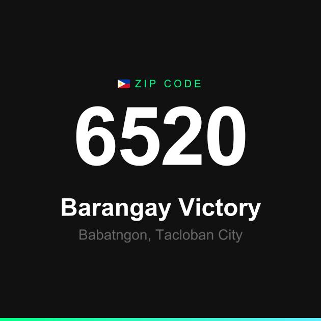 Shareable ZIP code 6520 card for Barangay Victory