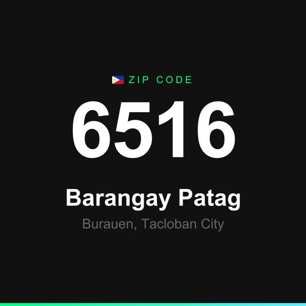 Shareable ZIP code 6516 card for Barangay Patag