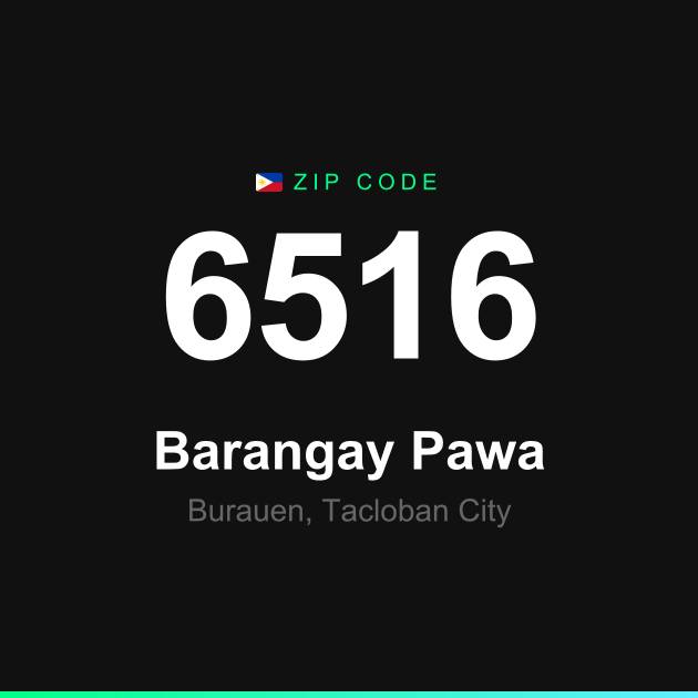 Shareable ZIP code 6516 card for Barangay Pawa
